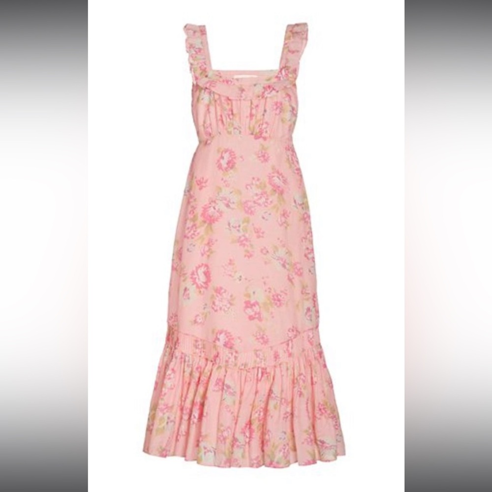 LoveShackFancy Blush Floral Maxi Dress